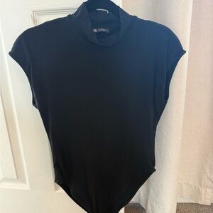 Zara Women's Black Turtleneck Bodysuit